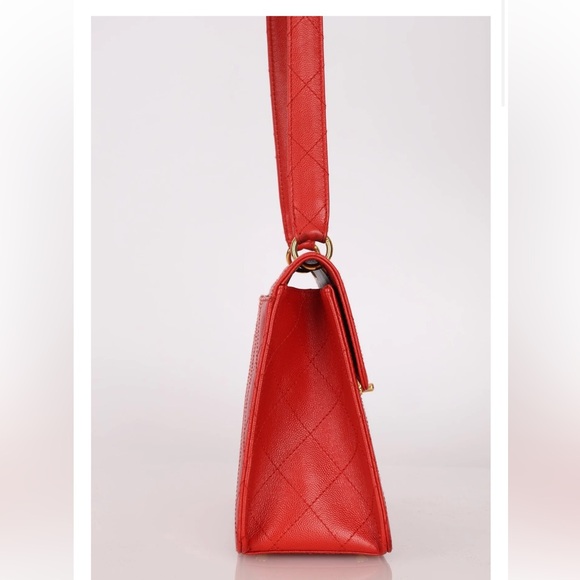 RARE 1997 vintage red Chanel Kelly 24k gold plated - Picture 7 of 17